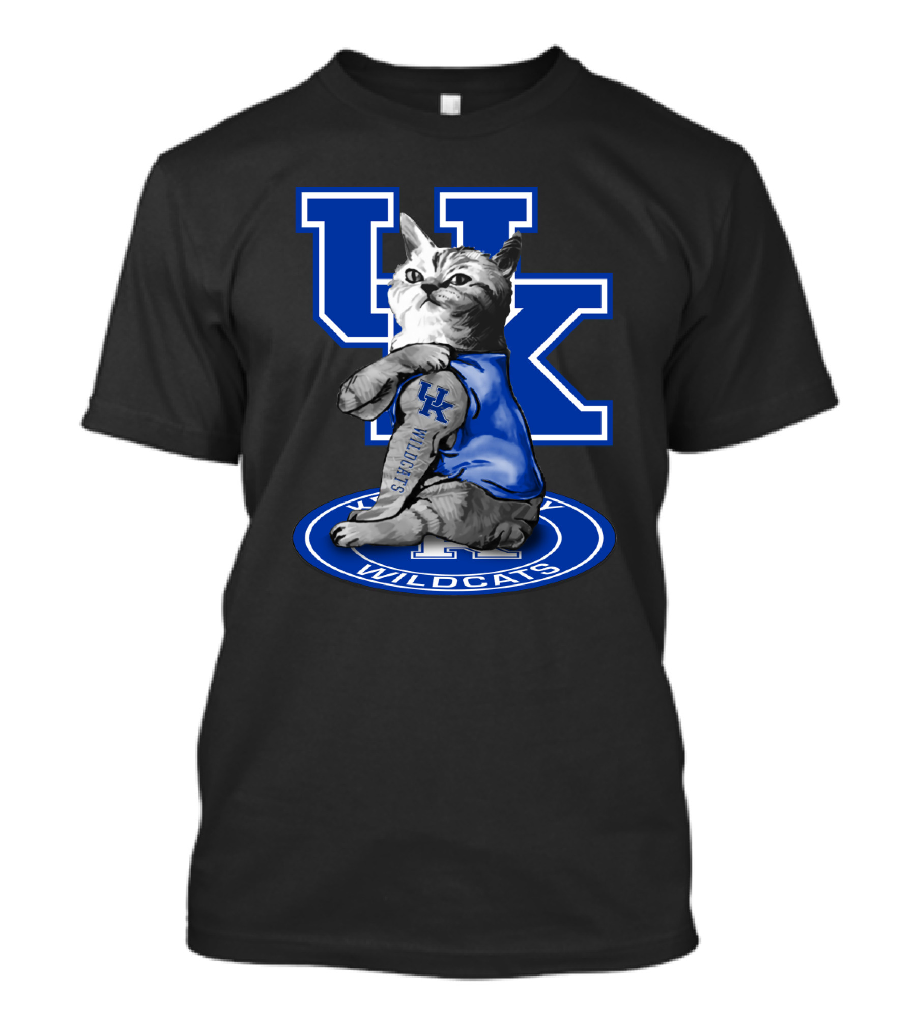 Uk Wildcats Cat Mascot With Letterman T-Shirt