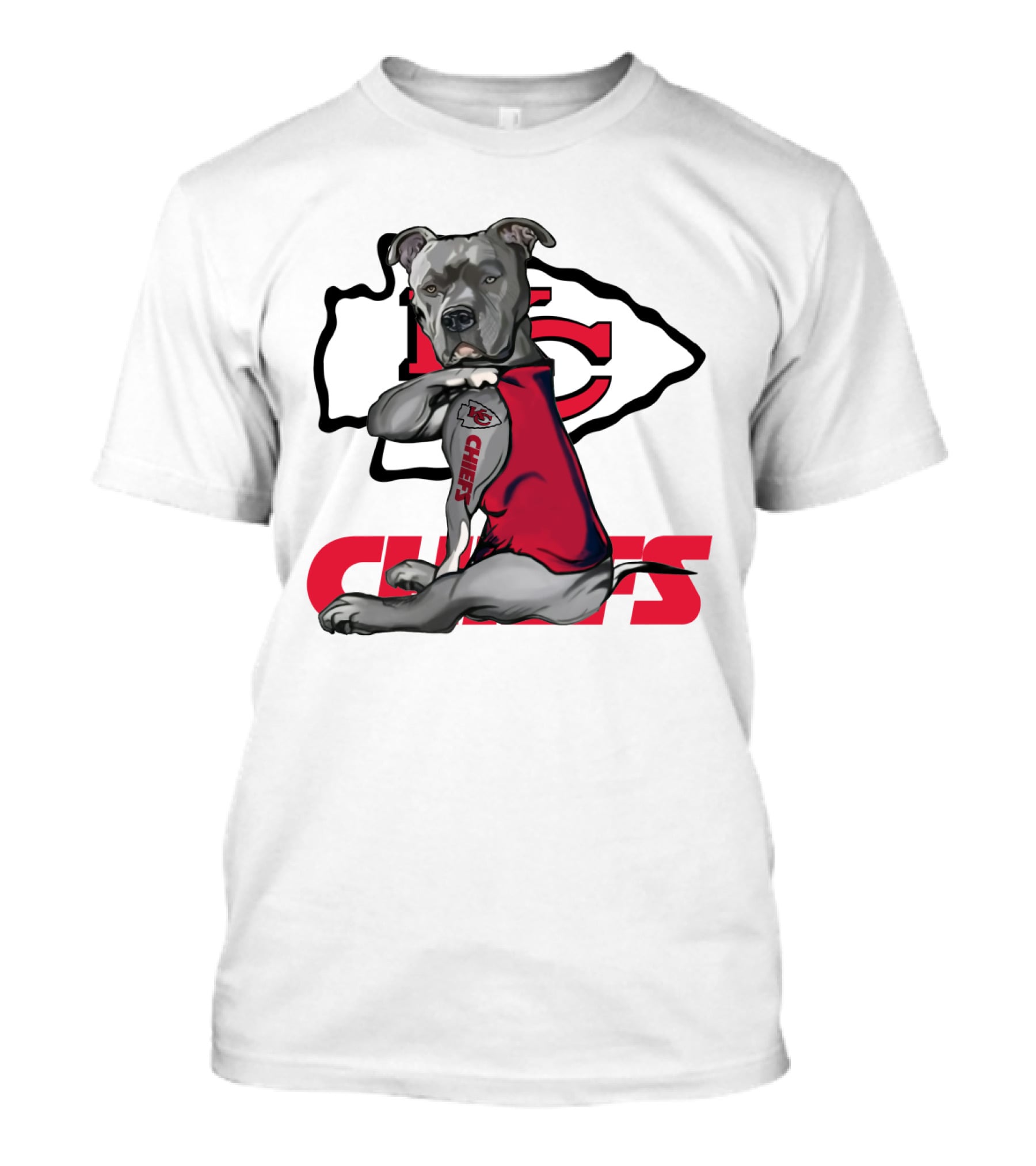 Kc Chiefs Pitbull Tattoo Fan T-Shirt