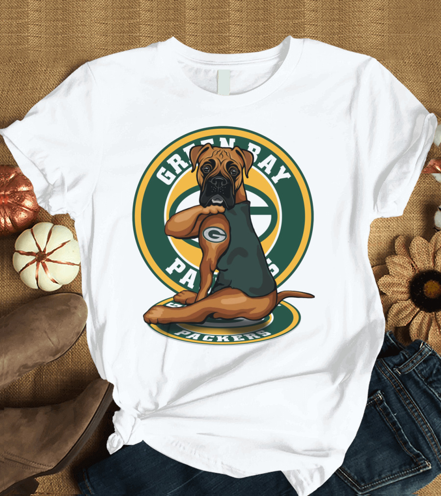 Green Bay Packers Boxer Dog T-Shirt