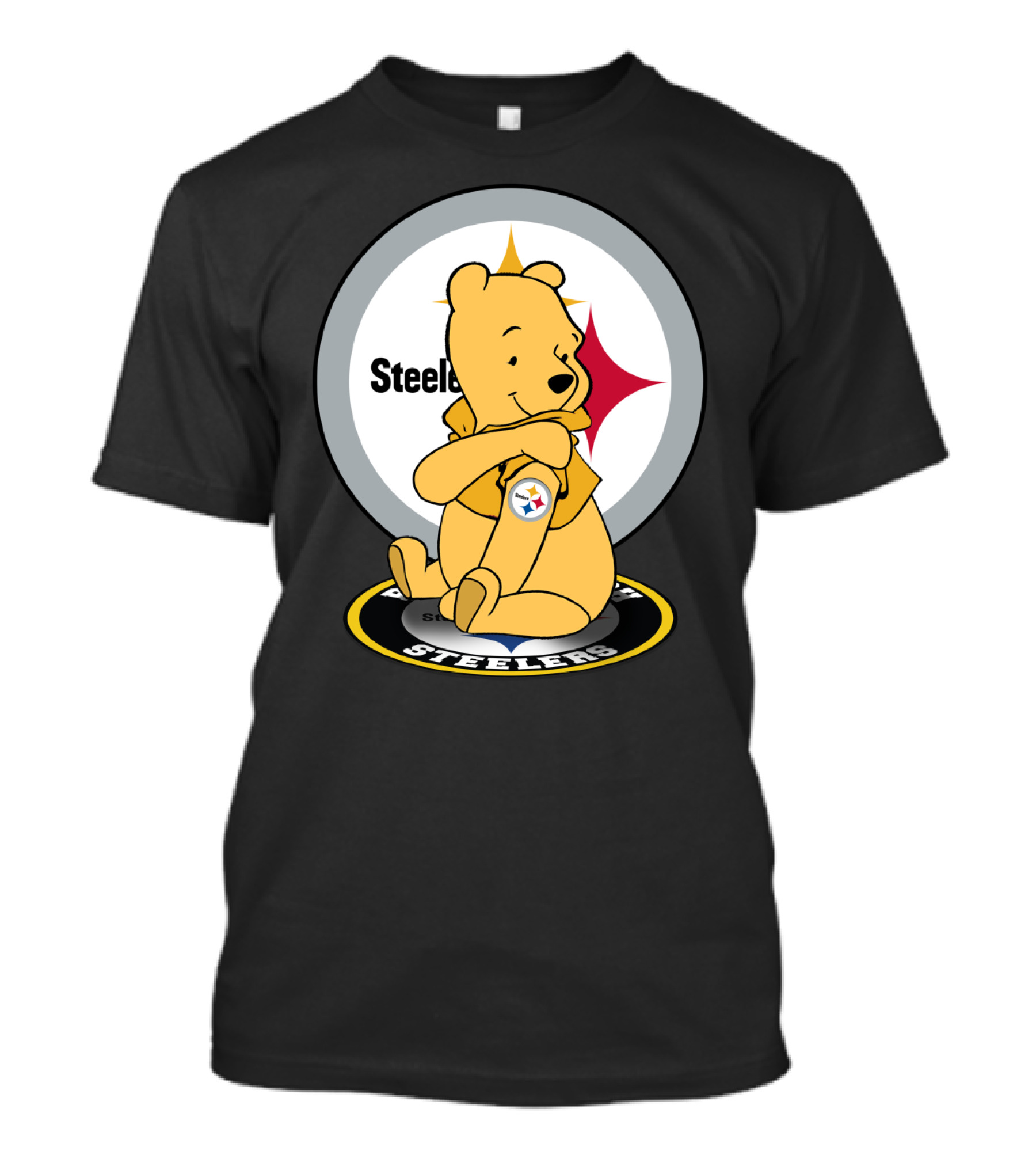 Pooh Steelers Logo Embrace With Iconic Football T-Shirt