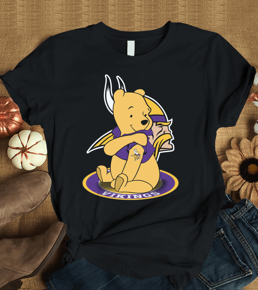 Vikings Pooh Bear Crossover Minnesota Football Fan T-Shirt