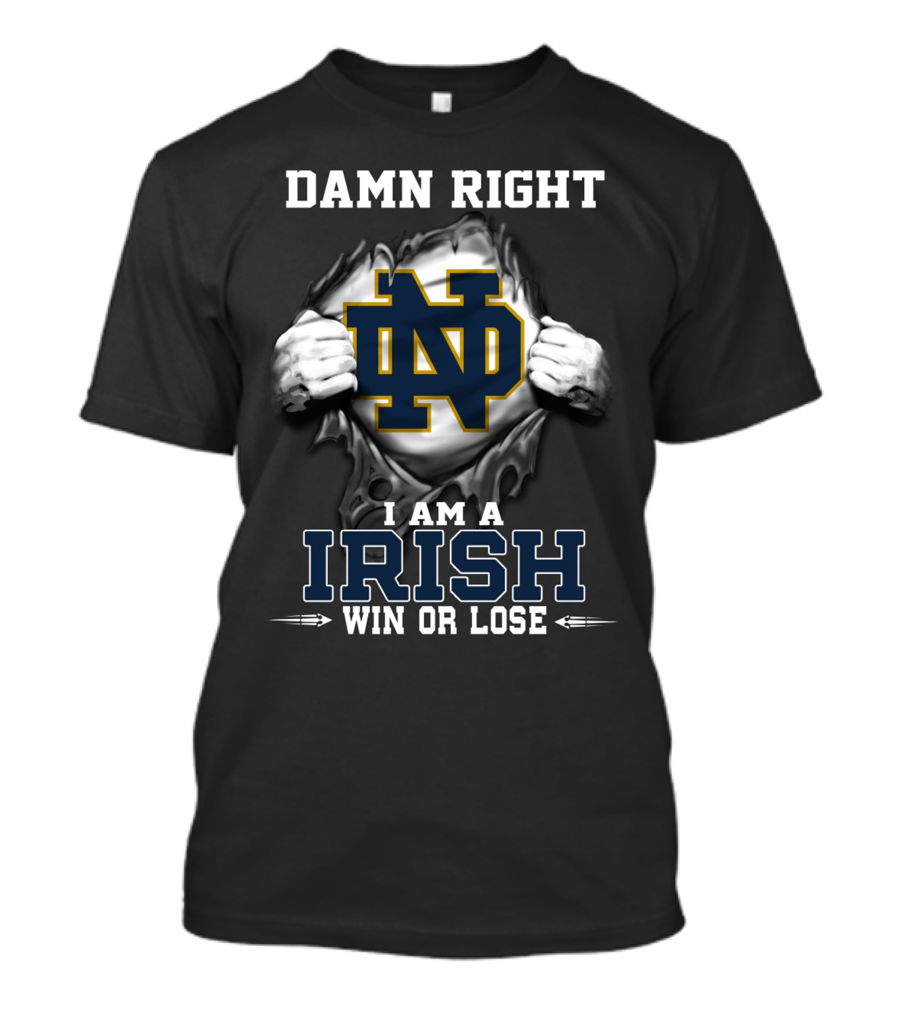 Damn Right I Am A Irish Win Or Lose Nd T-Shirt