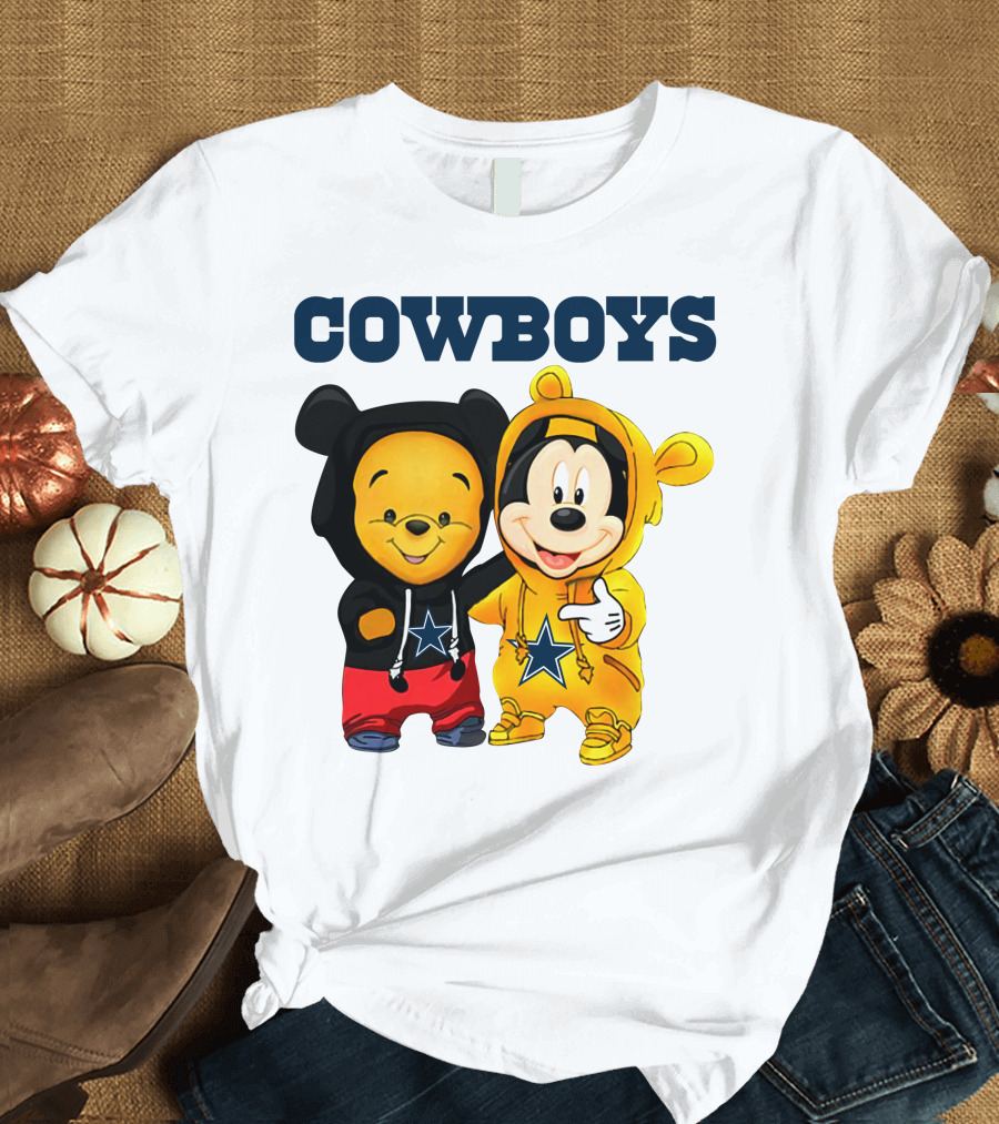 Cowboys Pooh Mickey Stars T-Shirt