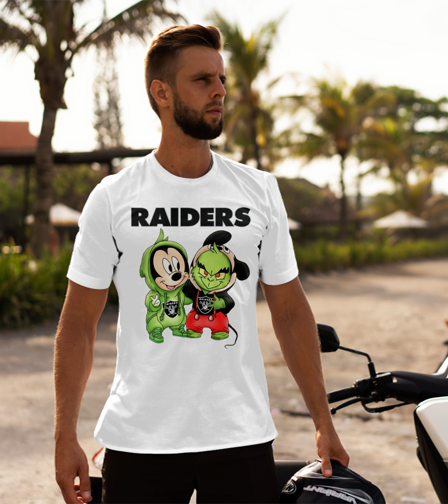 Mickey And Grinch Raiders Hoodie Cute Cartoon Characters T-Shirt