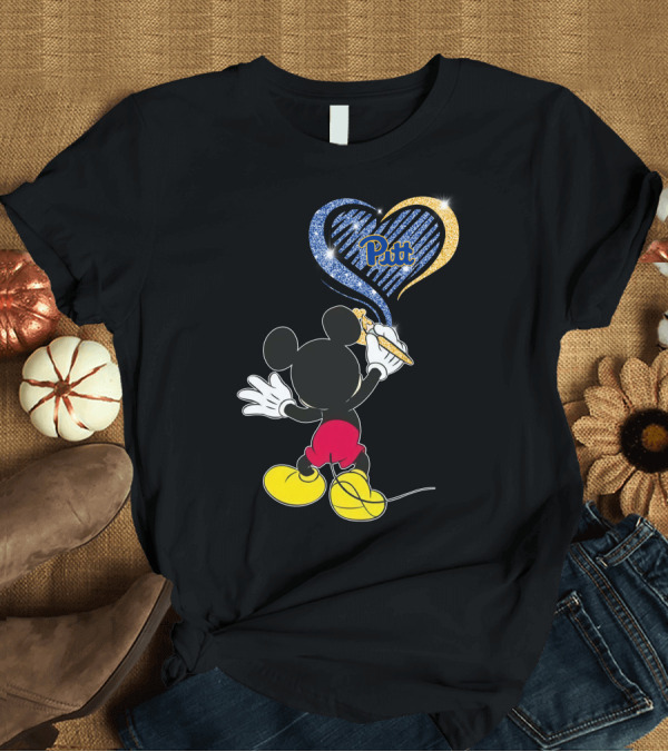 T-Shirt: Mickey Pittsburgh Panthers Heart Pitt T-Shirt Mickey Pittsburgh Panthers Heart Pitt T-Shirt