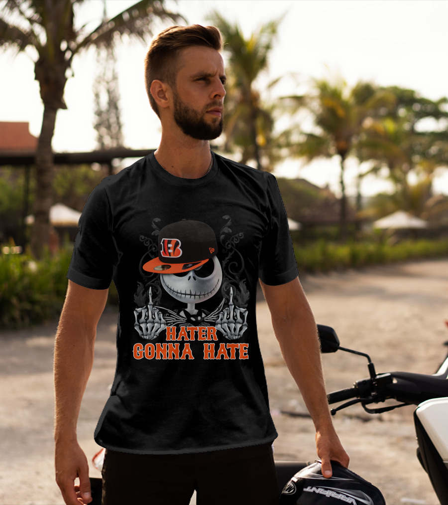 Cincinnati Bengals Hater Gonna Hate Skeleton With Hat T-Shirt