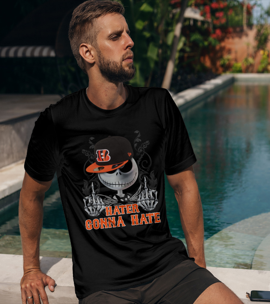 Cincinnati Bengals Hater Gonna Hate Skeleton With Hat T-Shirt