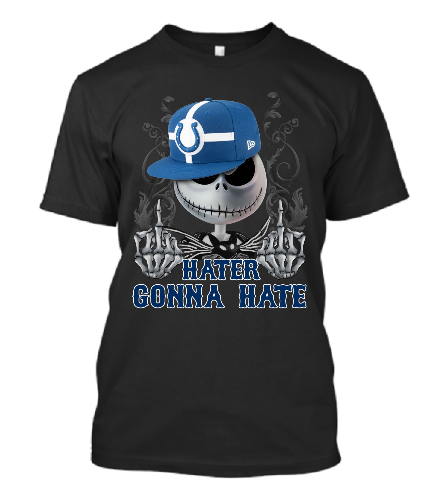 Indianapolis Colts Hater Gonna Hate Skull With Hat T-Shirt
