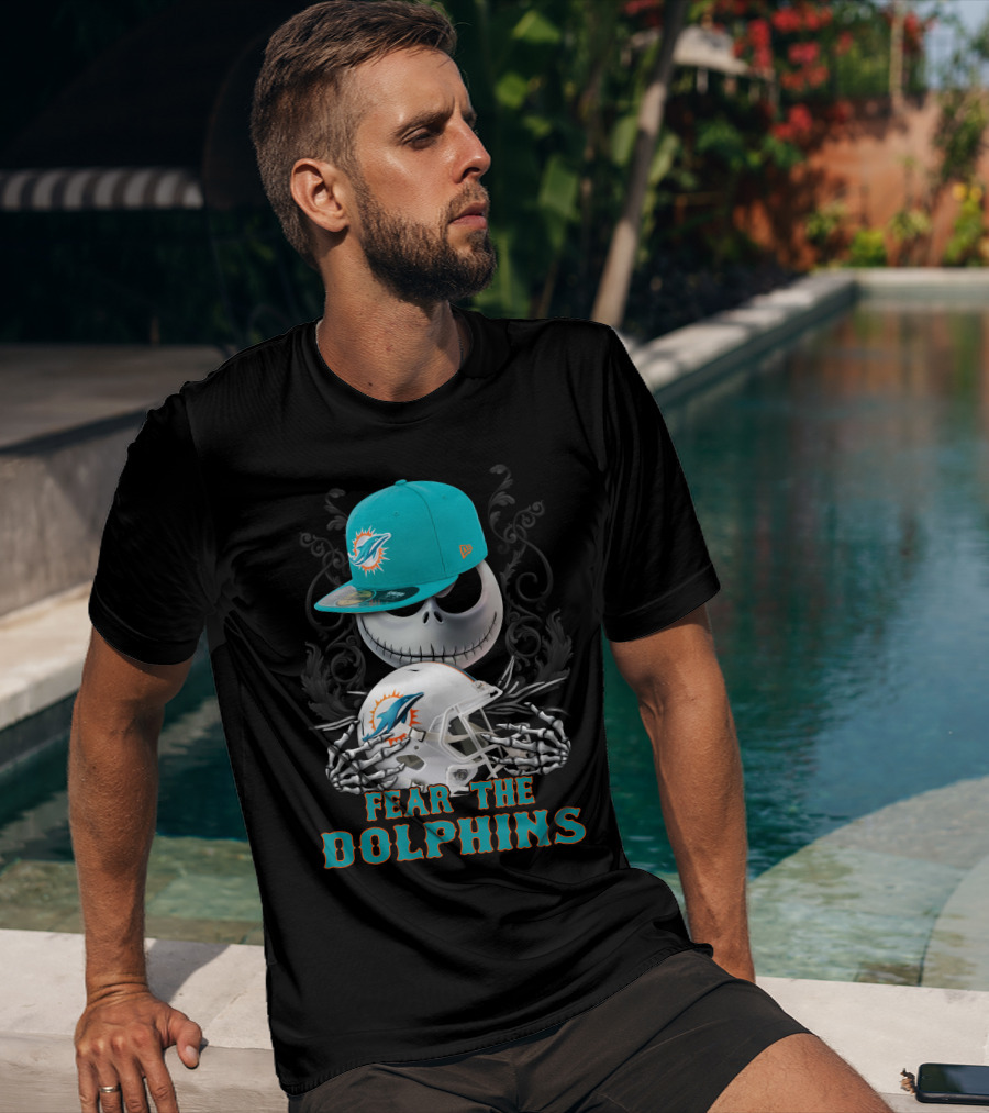 Miami Dolphins Fear The Dolphins Skeleton Helmet Snapback T-Shirt