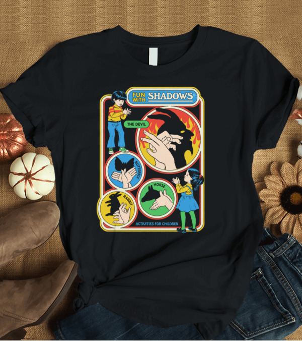 T-Shirt: Fun With Shadows Activities for Children The Devil Butterfly Rabbit Horse T-Shirt Fun With Shadows Activities for Children The Devil Butterfly Rabbit Horse T-Shirt