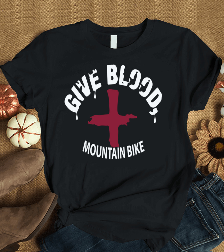 Give Blood Mountain Bike Red Cross T-Shirt