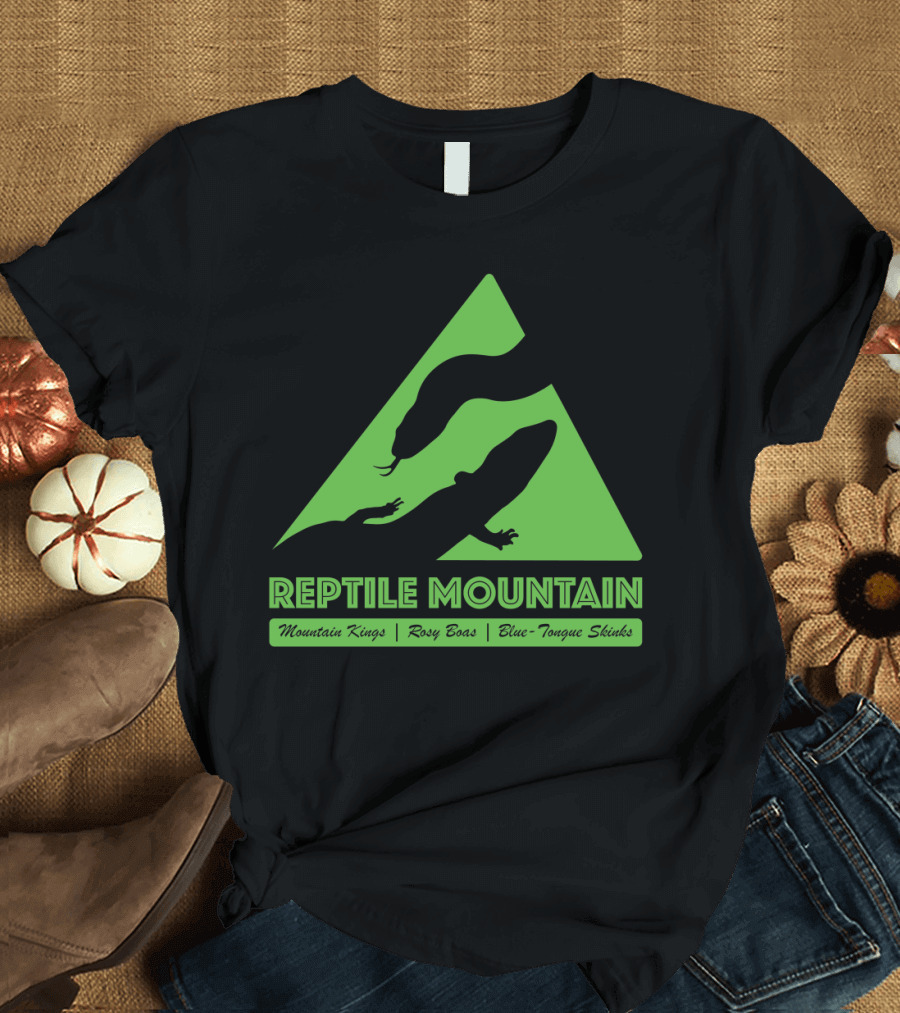 Reptile Mountain Mountain Kings Rosy Boas Blue-Tongue Skinks Triangle T-Shirt