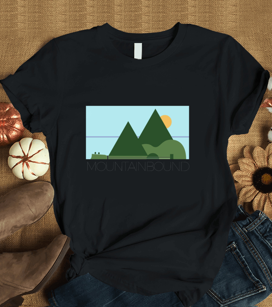 Mountain Bound Adventure Landscape Nature Scene with Sun and Green Hills T-Shirt