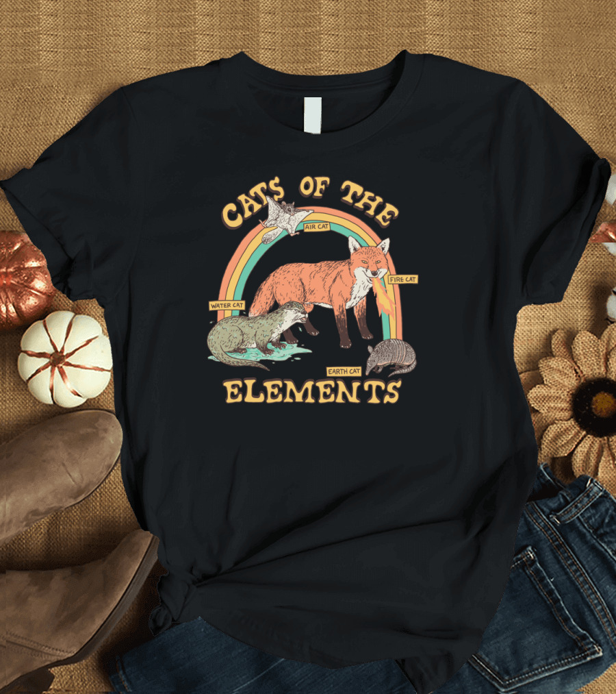 Cats Of The Elements Air Cat Fire Cat Water Cat Earth Cat T-Shirt