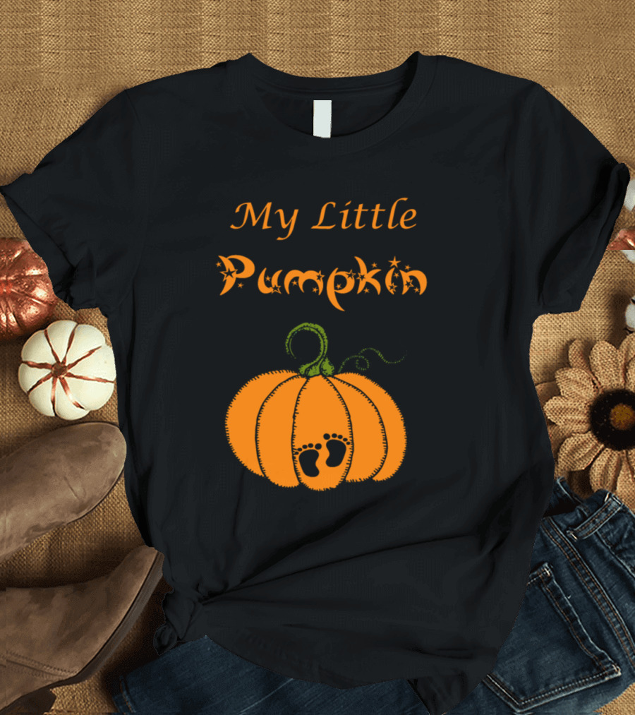 My Little Pumpkin Footprints Halloween T-Shirt