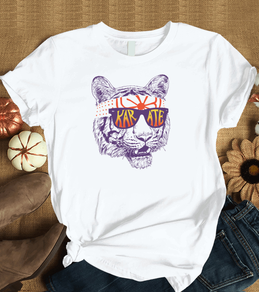 Karate Tiger with Sunglasses and Headband T-Shirt