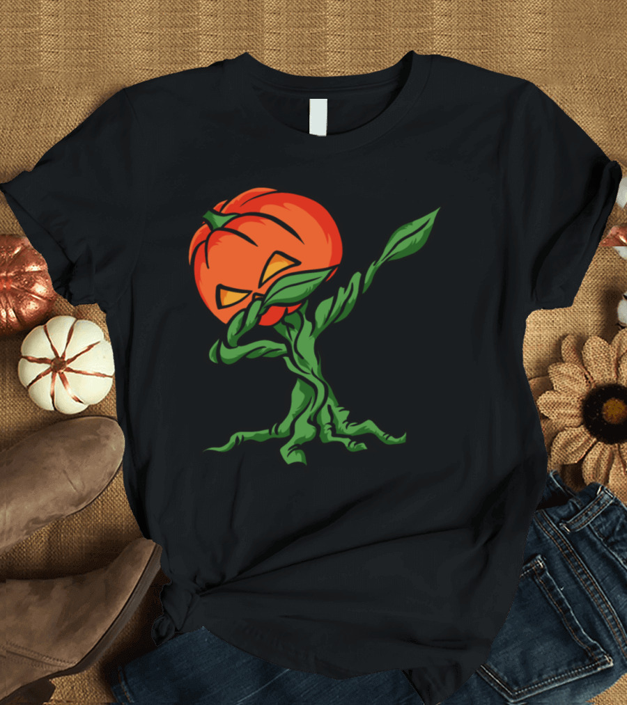 Funny Dabbing Halloween Pumpkin Jack-O'-Lantern Tree T-Shirt