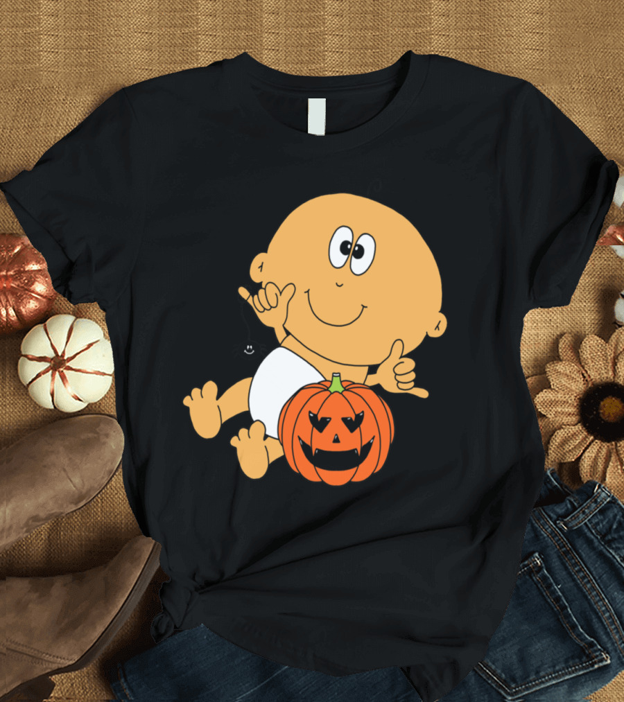 Baby Halloween Pumpkin and Spider T-Shirt