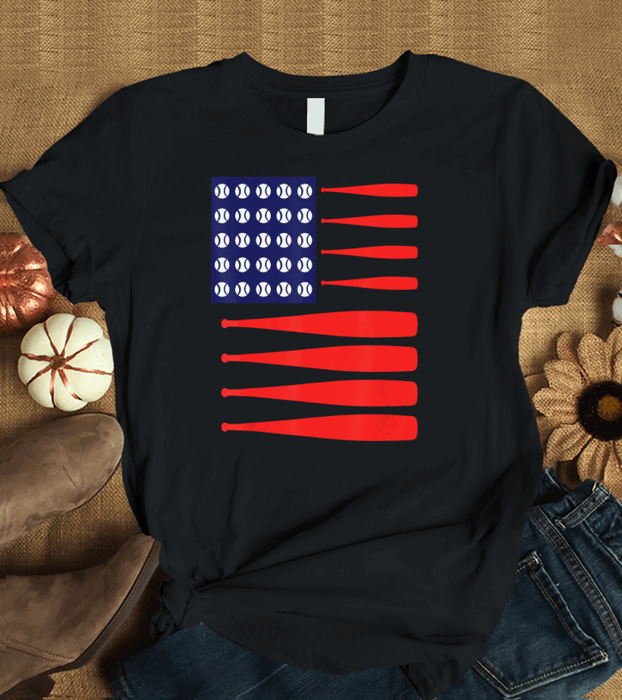 4TH July USA Flag Baseball Patriotic Independence Day T-Shirt