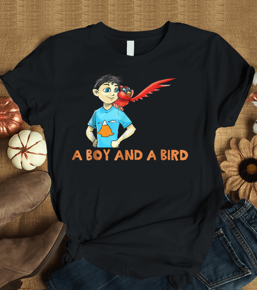 A Boy and a Bird You Can Do Anything Playful Adventure T-Shirt