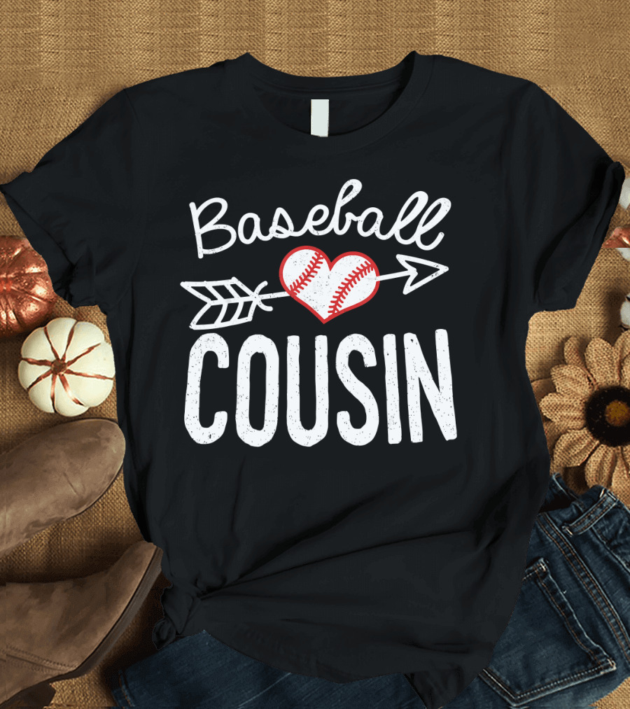 Baseball Cousin Heart with Arrow T-Shirt