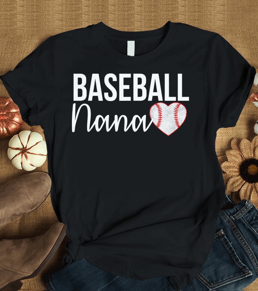 Baseball Nana Heart Baseball T-Shirt