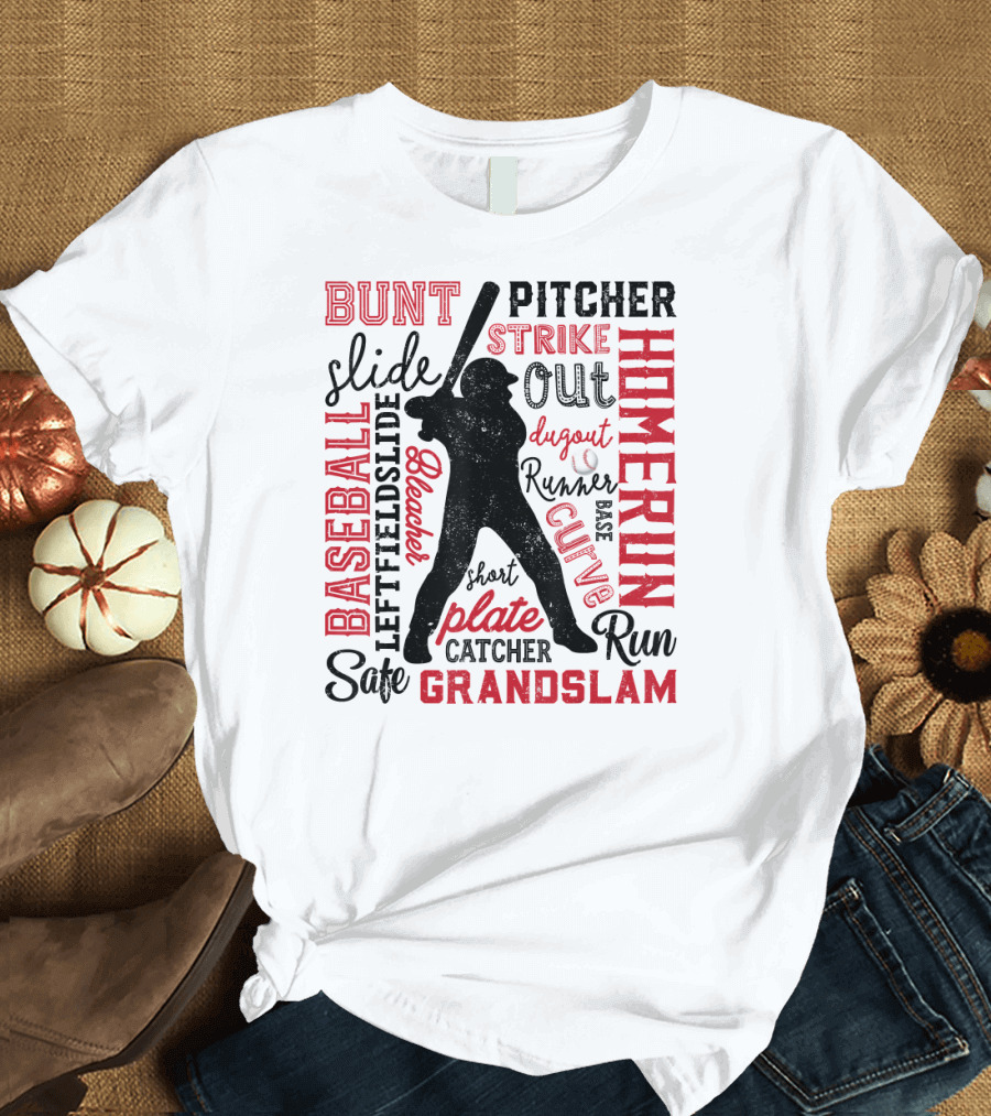 Baseball Batter Homerun Grandslam Pitcher Strike Out T-Shirt