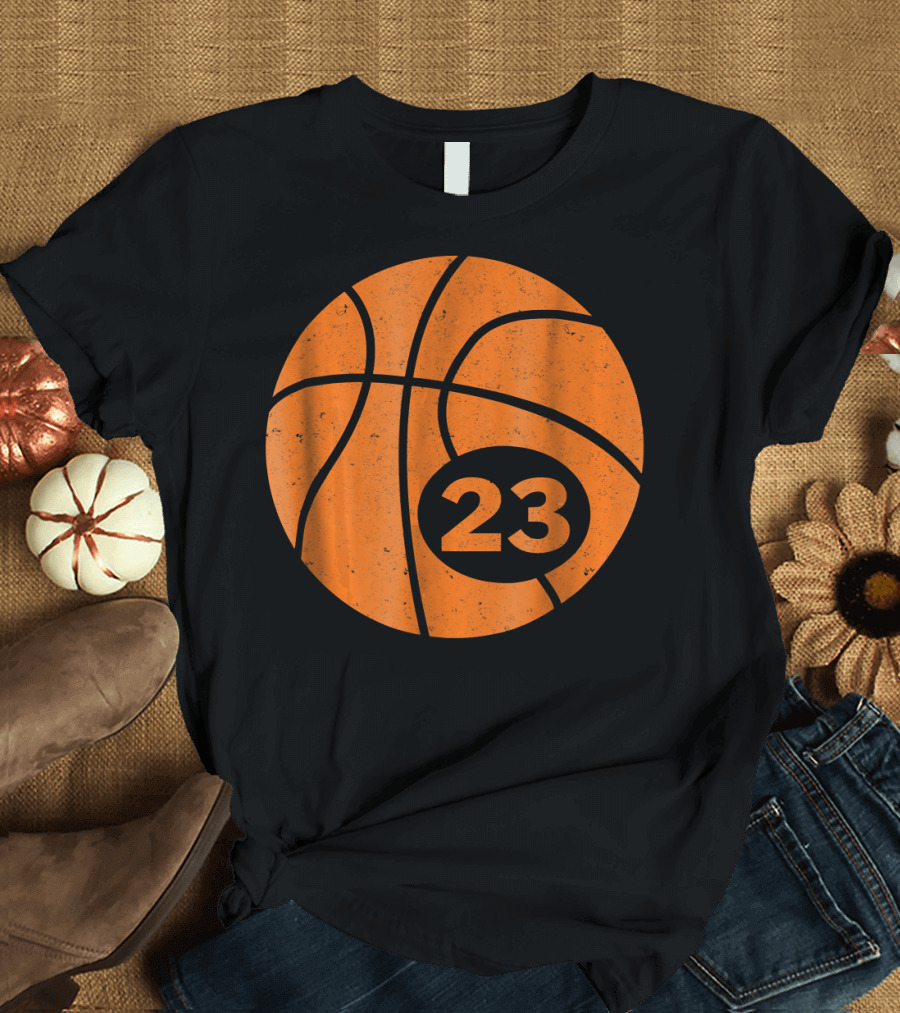 Basketball Number 23 Jersey Icon Circle T-Shirt