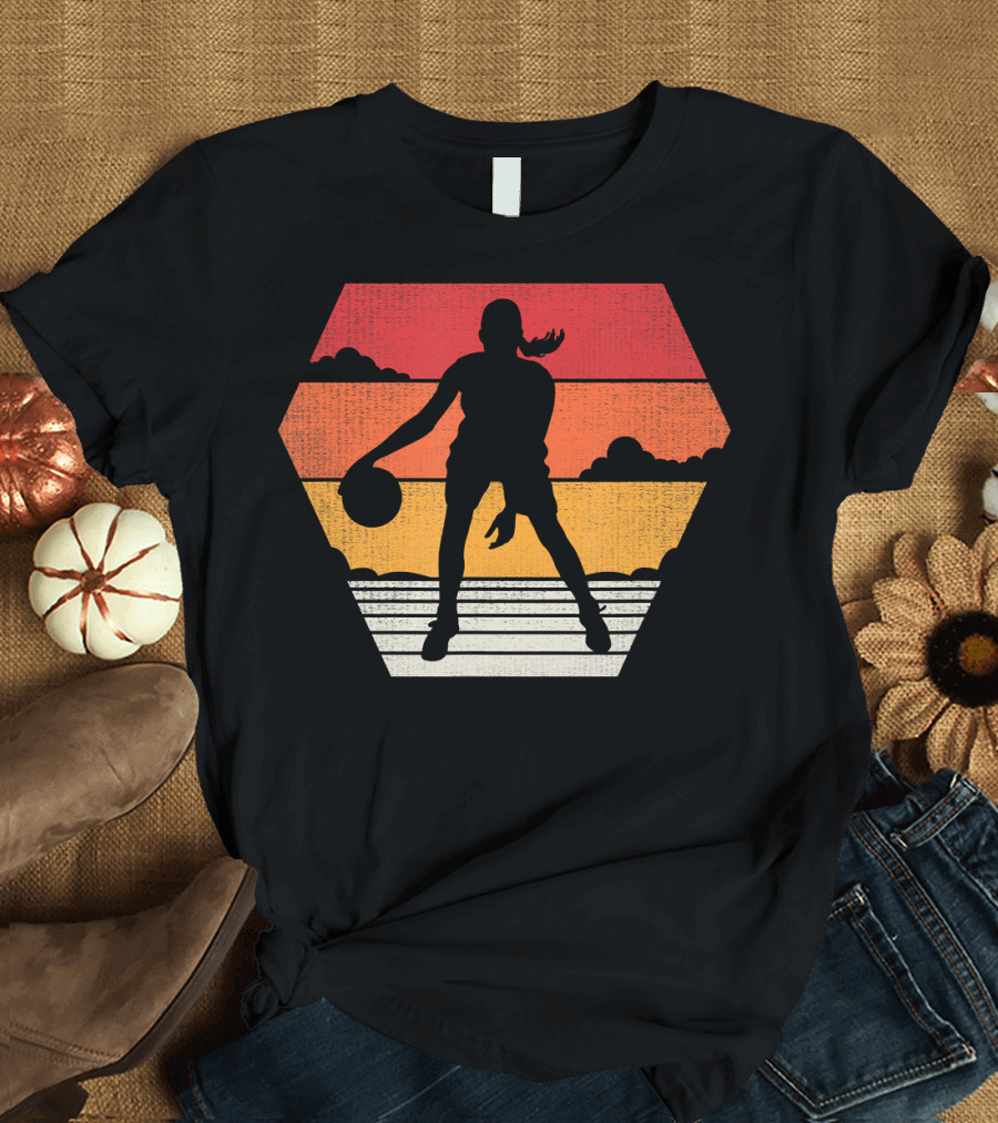 Basketball Vintage 70s 80s Sunset T-Shirt