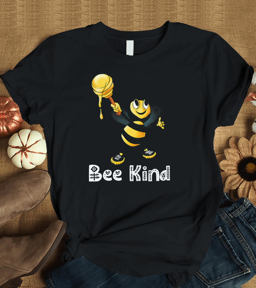 Bee Kind Be Kind Bee Lovers Honey Bee with Honey Dip杻 Stick T-Shirt