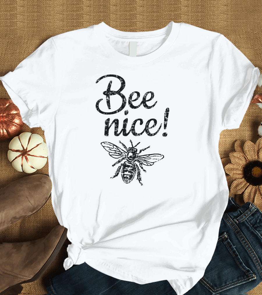 Bee Nice Vintage Black Funny Beekeeper T-Shirt