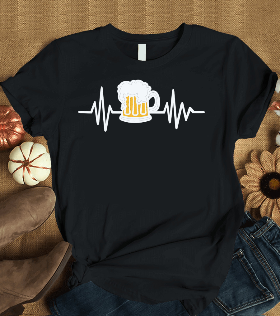 Beer Frequency Heartbeat Mug T-Shirt
