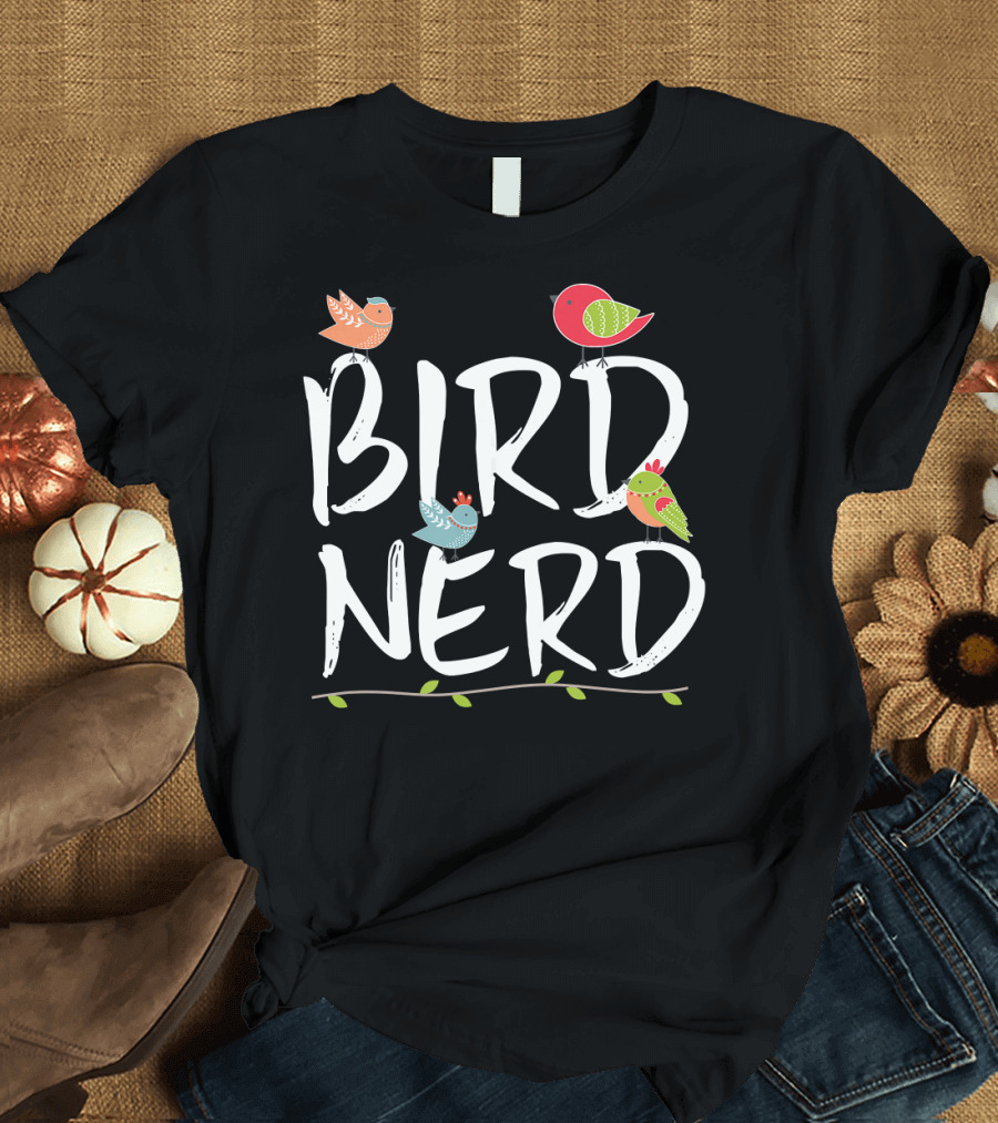 Bird Nerd Cute Bird Lover Bird with Colorful Birds T-Shirt