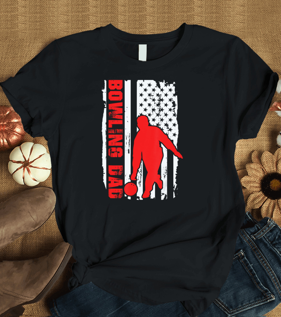 BOWLING DAD American Flag T-Shirt