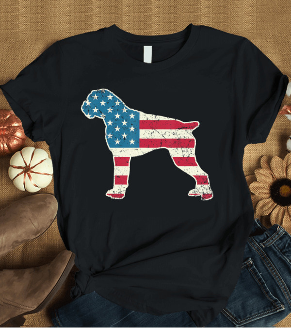 T-Shirt: Patriotic Boxer Dog American Flag 4th of July T-Shirt Patriotic Boxer Dog American Flag 4th of July T-Shirt