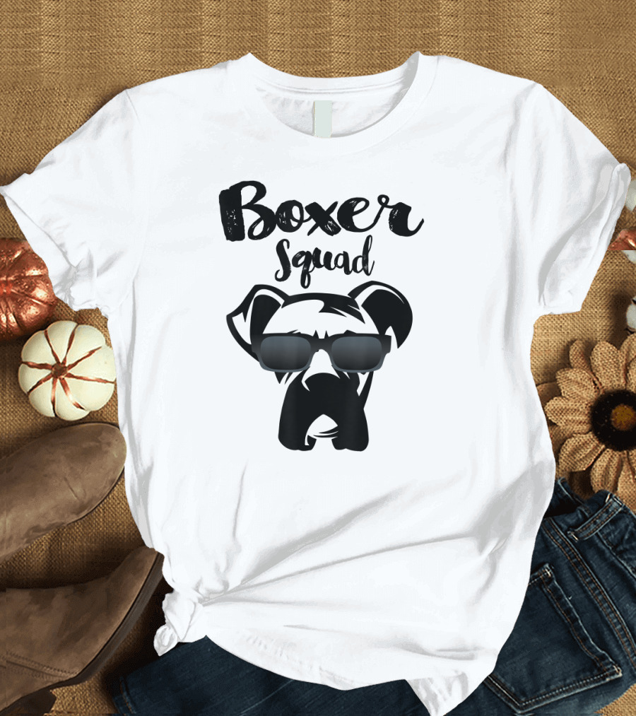 Boxer Dog Boxer Squad With Sunglasses T-Shirt