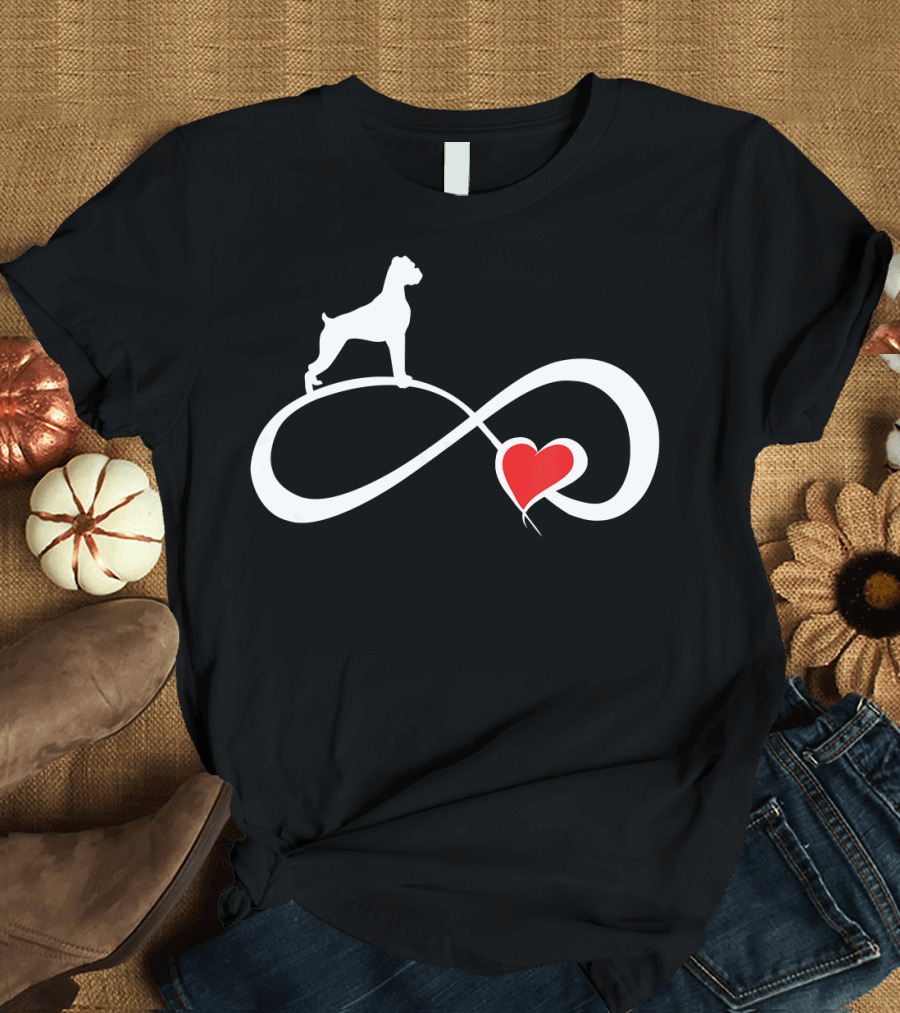 Boxer Dog Heart Infinity Symbol Mom Owner Love T-Shirt
