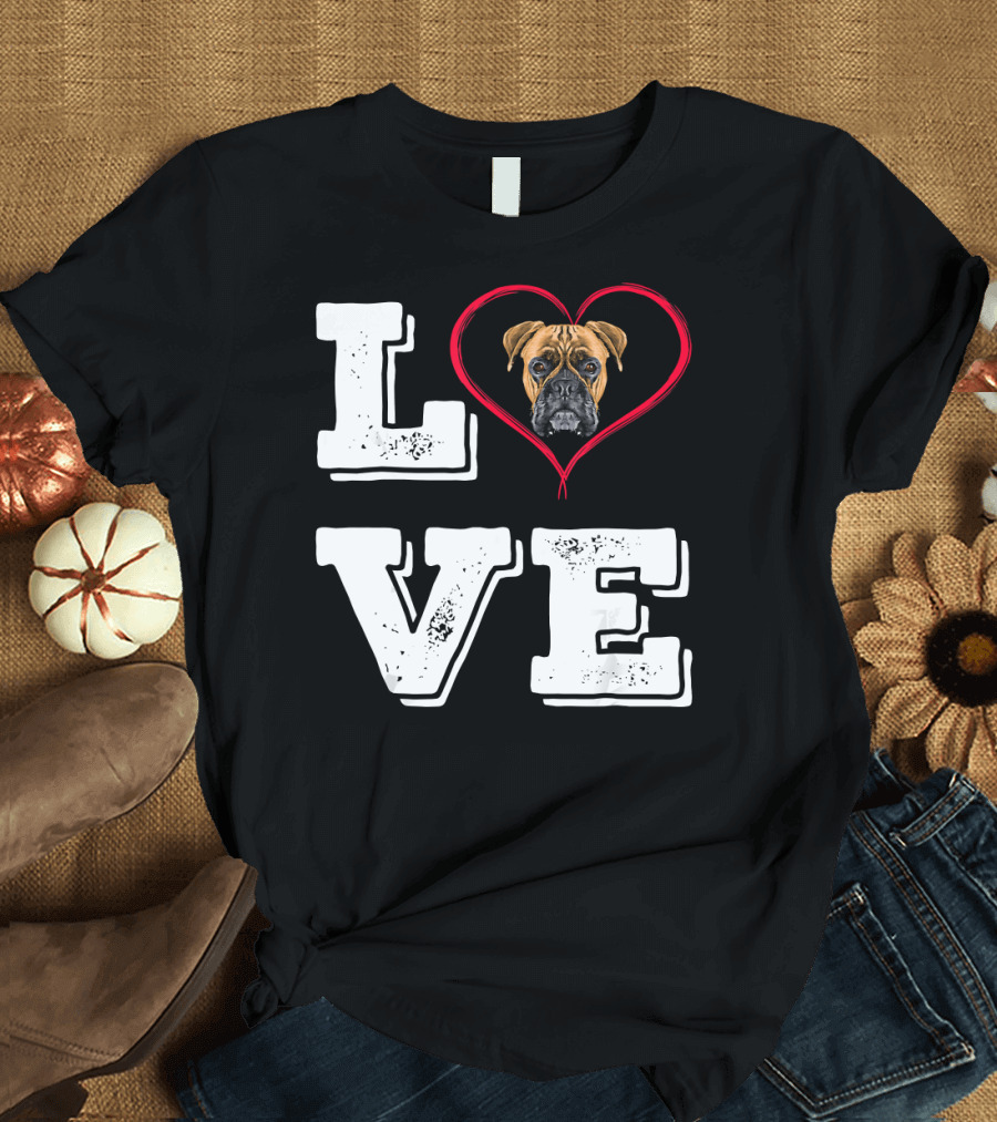 Love Boxer Lover Dog Mom Valenti T-Shirt