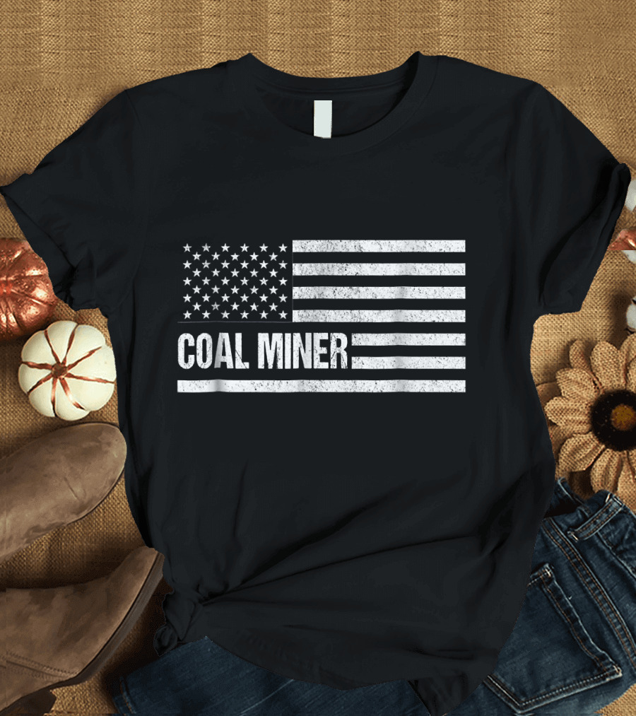 Coal Miner American Flag T-Shirt