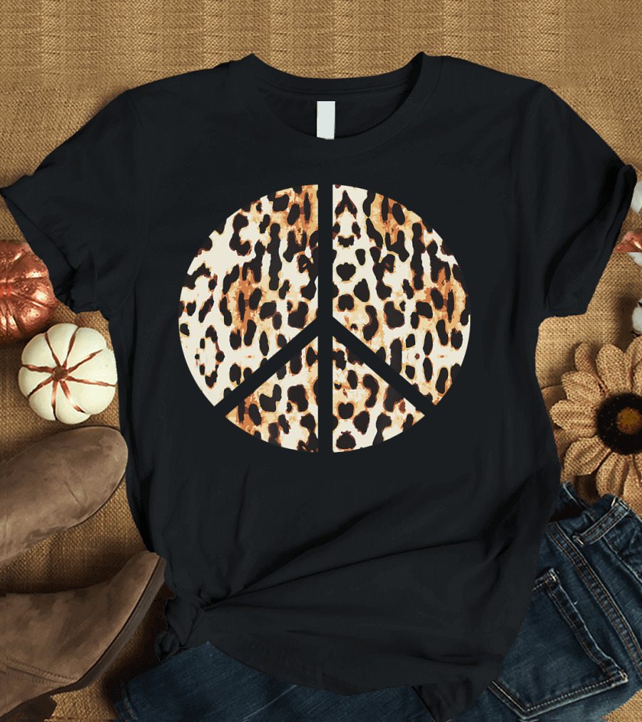 Inverse Leopard Cheetah Peace T-Shirt
