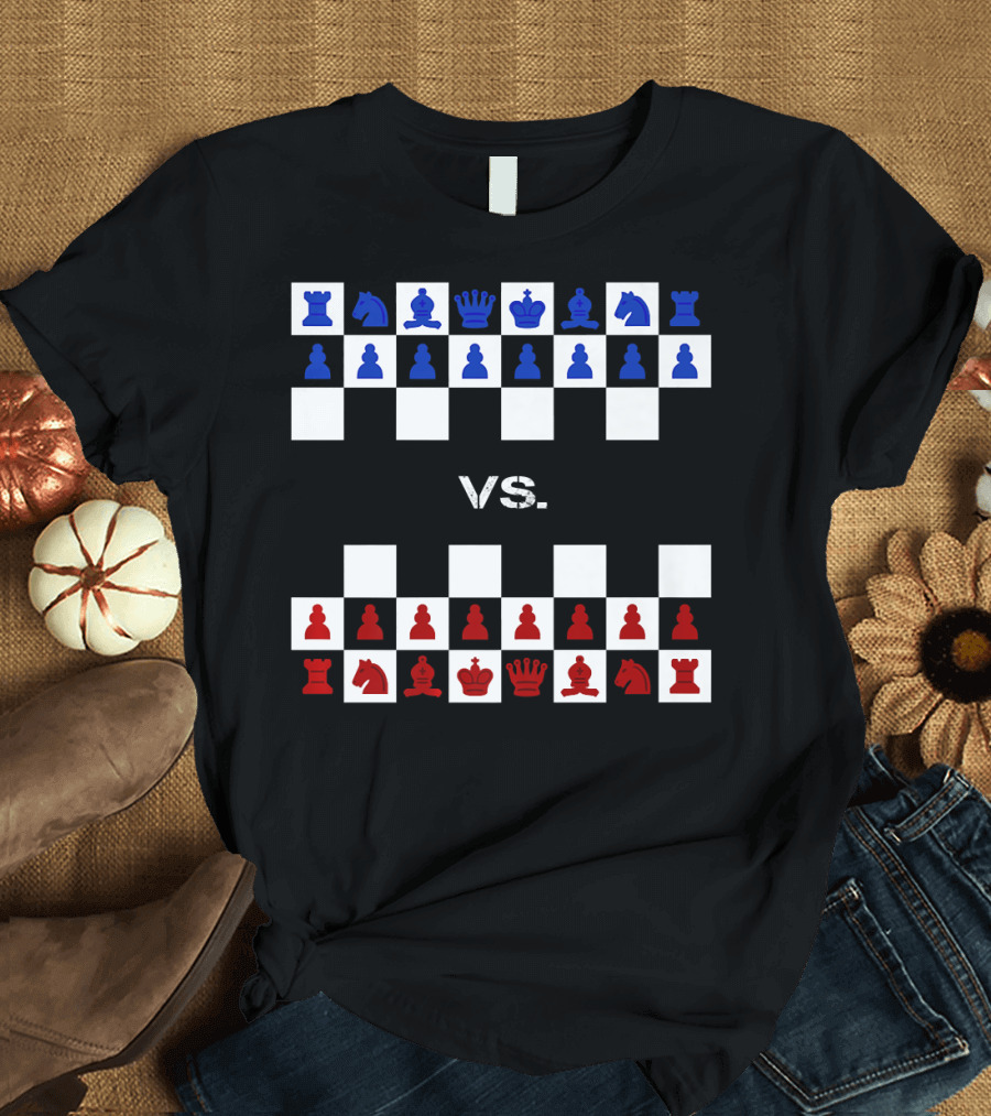 Cyber Security Blue vs. Red Chess Board Strategic Battle T-Shirt