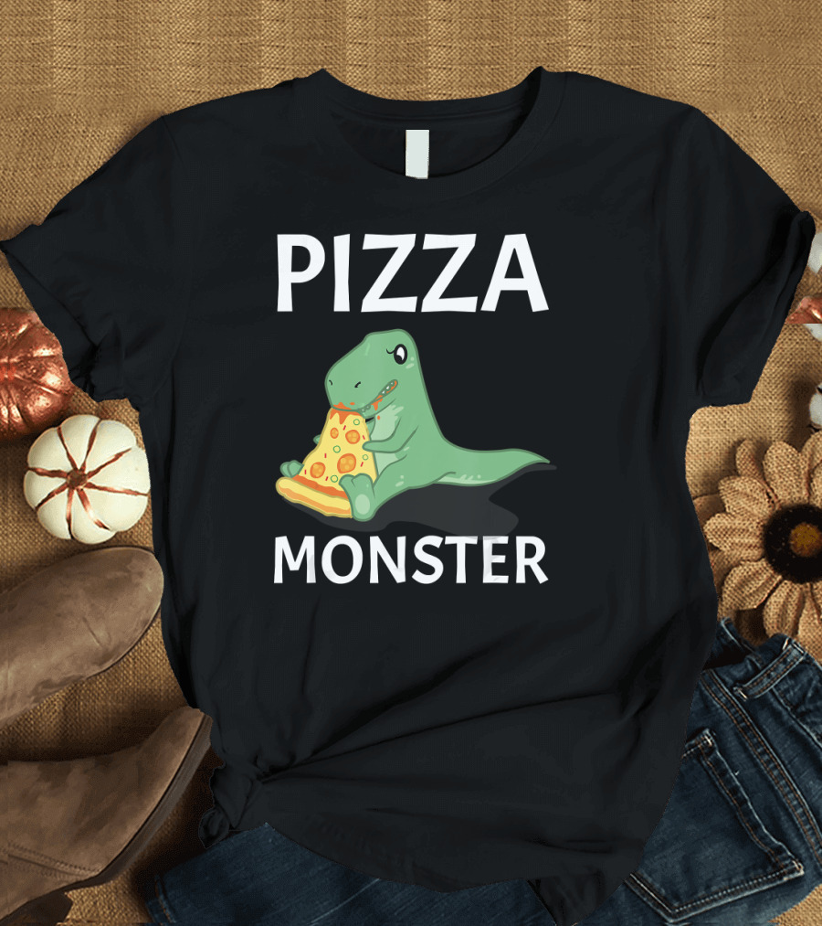 Pizza Monster Dinosaur Italian T-Shirt