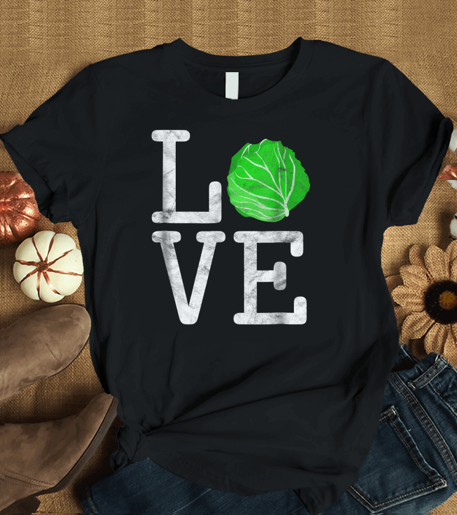 LOVE Cabbage Funny I Vegetables Food Humor T-Shirt