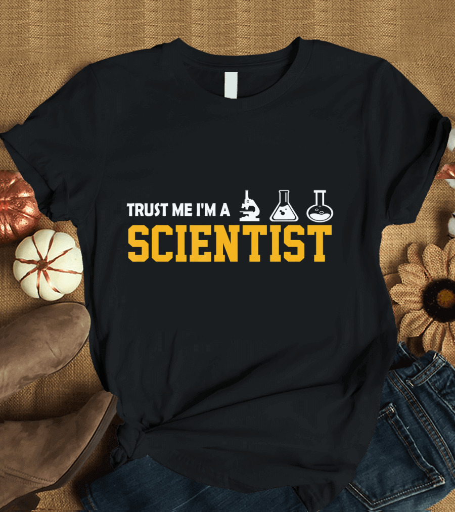 Trust Me I'm A Scientist Microscope Beaker Flask T-Shirt