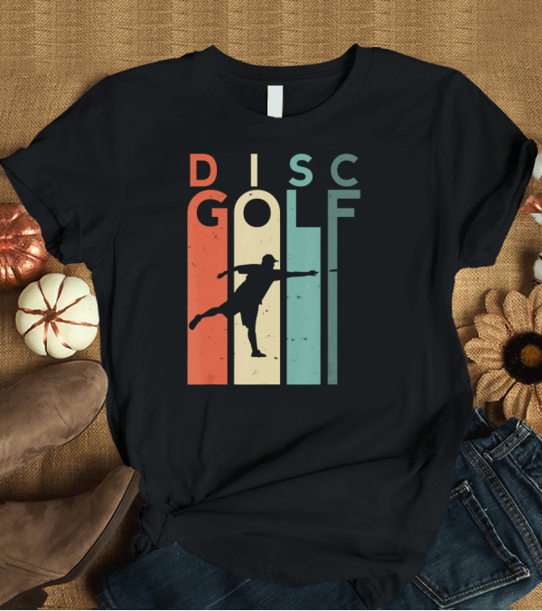 T-Shirt: Disc Golf Retro Silhouette Player Men T-Shirt Disc Golf Retro Silhouette Player Men T-Shirt