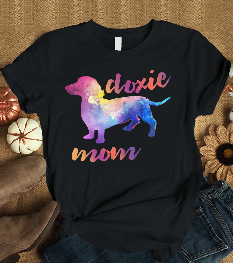 Doxie Mom Watercolor Dog T-Shirt