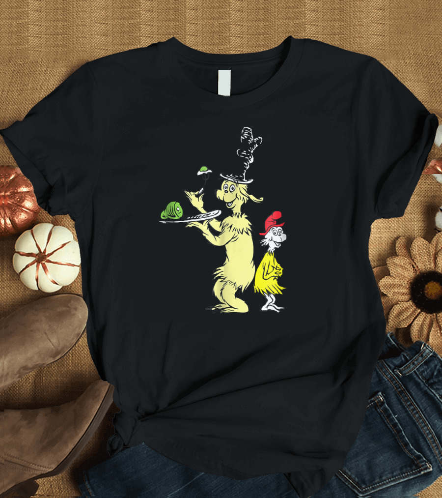 Dr. Seuss Green Eggs and Ham Sam I Am Yellow Creature with Hat T-Shirt