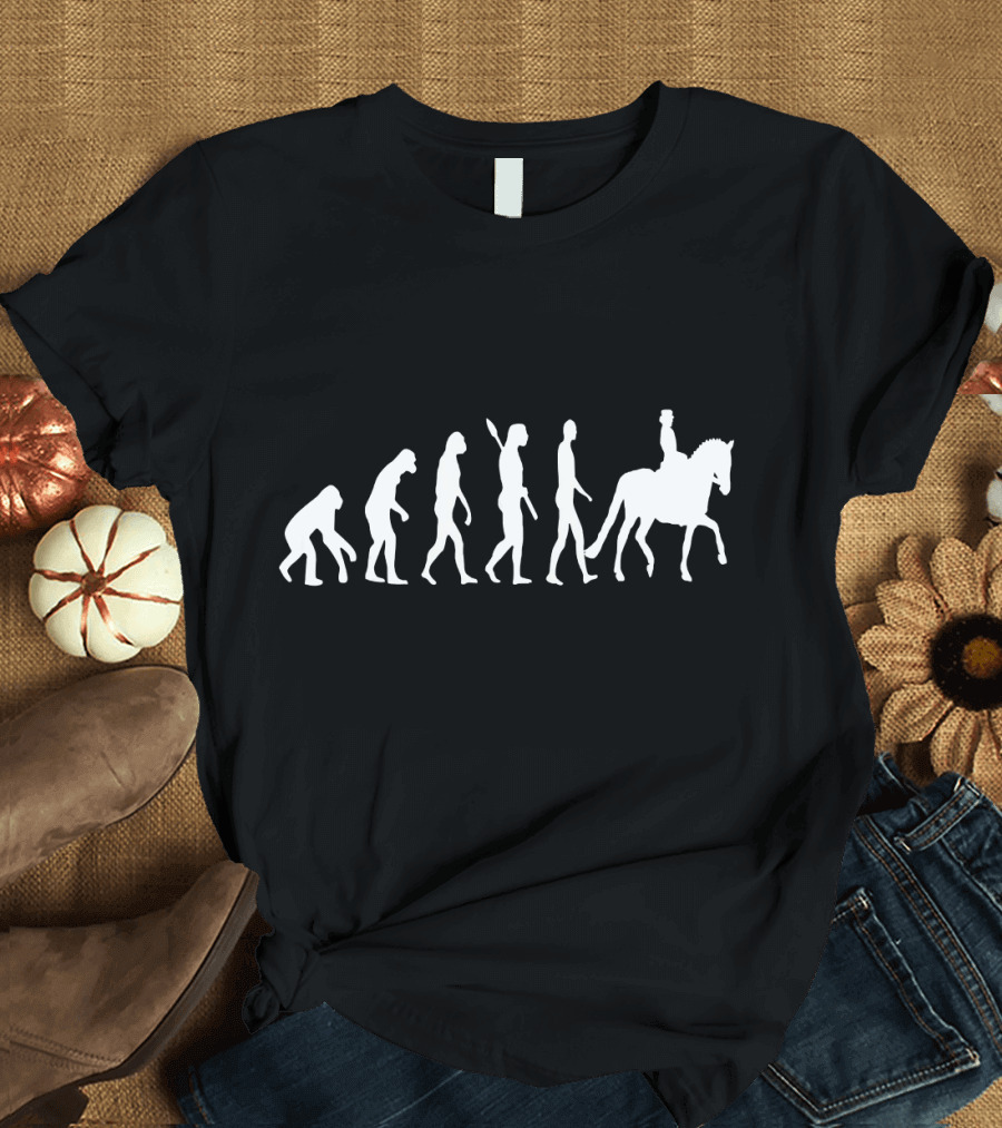 Dressage Evolution Horse Riding Equestrian Progression T-Shirt