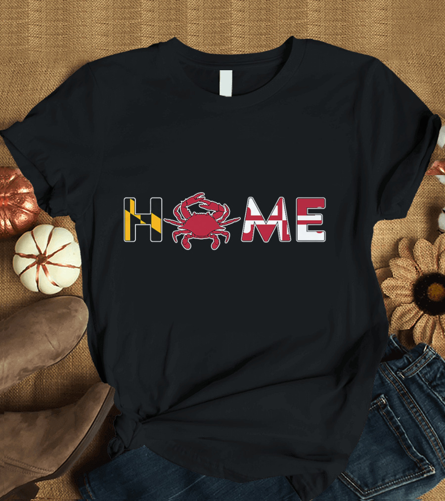 HOME Maryland Crab State Flag Baltimore T-Shirt