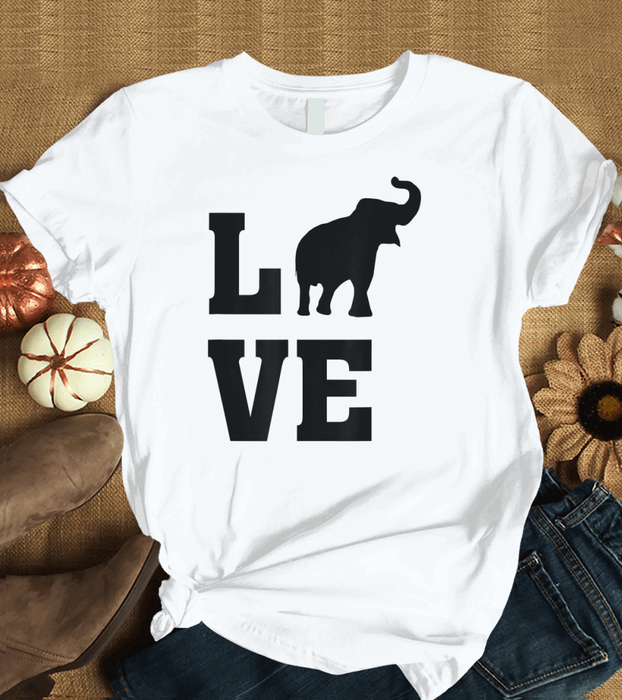 I Love Elephants Animal Elephant Lover Love Elephant T-Shirt